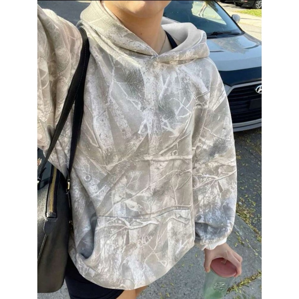 Bohemian White Camouflage Hooded Sweatshirt XS S M L XL